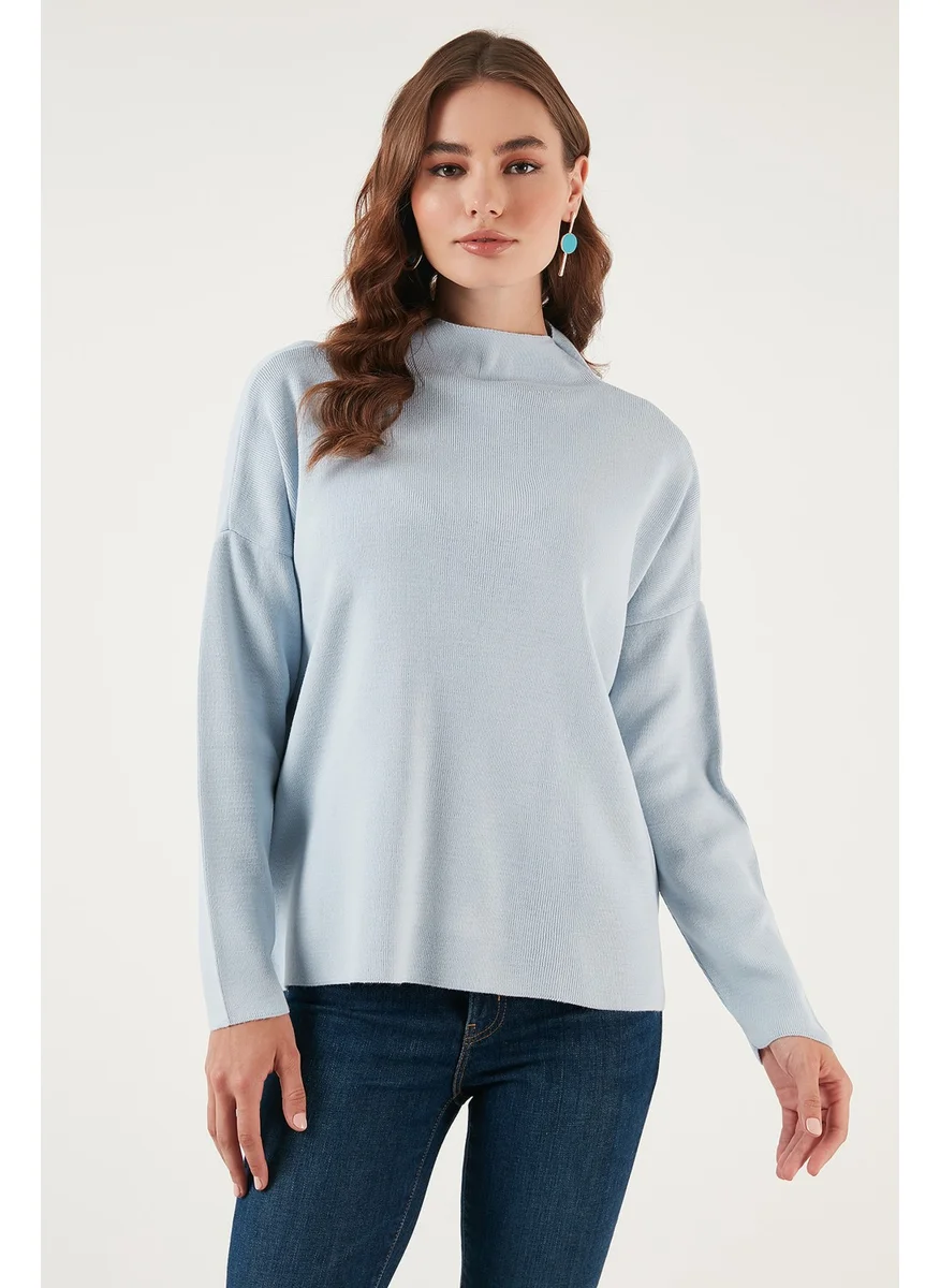 ليلا Long Back High Collar Fine Knitwear Sweater Women's Sweater 4615002