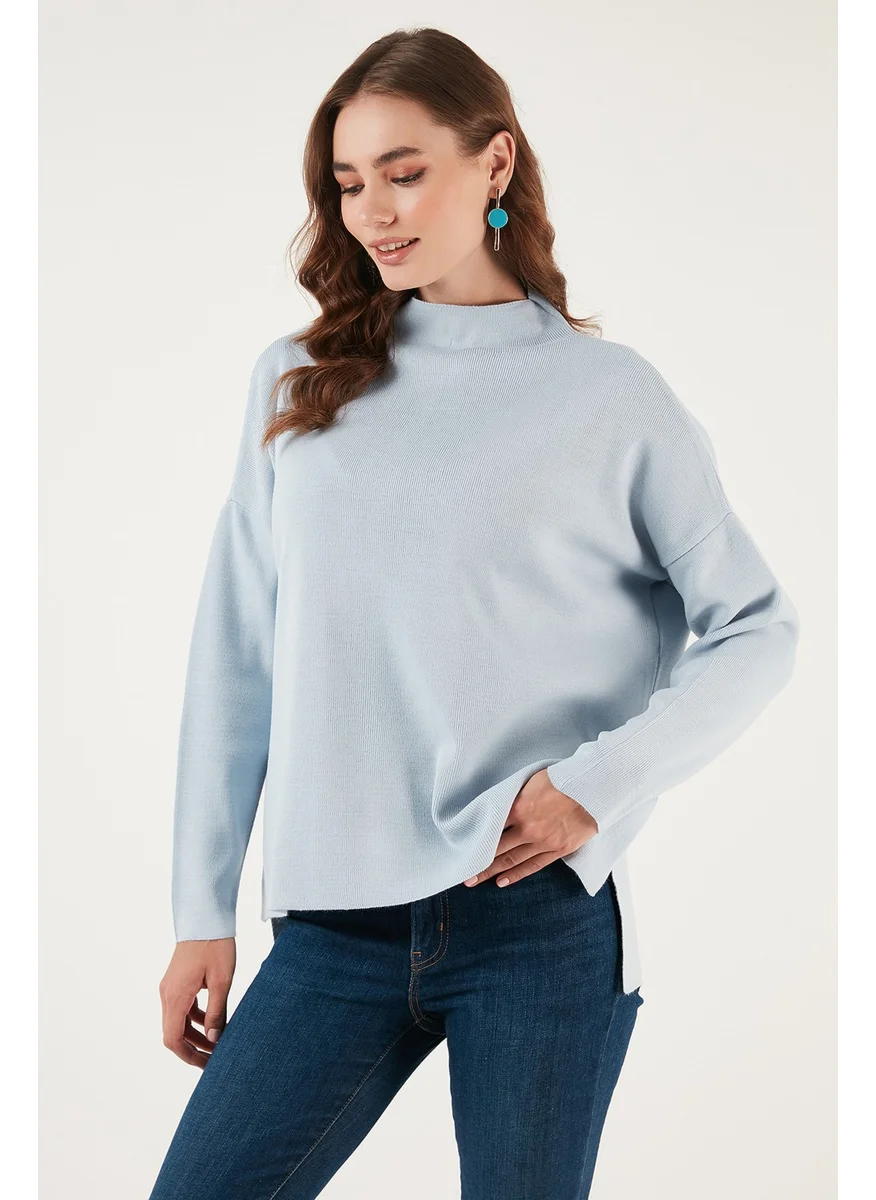 ليلا Long Back High Collar Fine Knitwear Sweater Women's Sweater 4615002