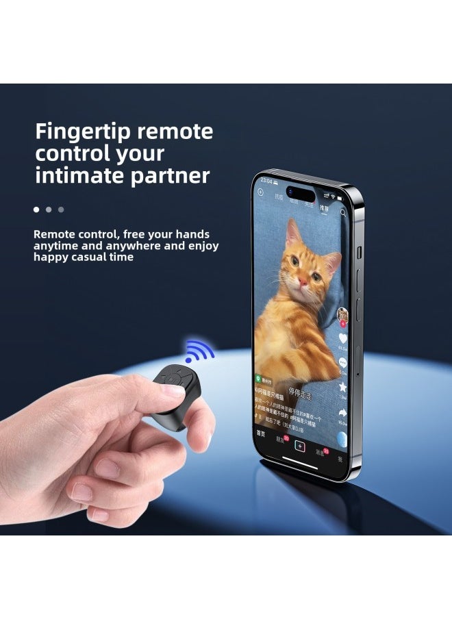 Lazy Brush Video Artifact Mobile Phone Bluetooth Remote Controller Remote Photograph Novel Page Flipper Multifunctional Ring Remote Control-Color:Black  - Image 4