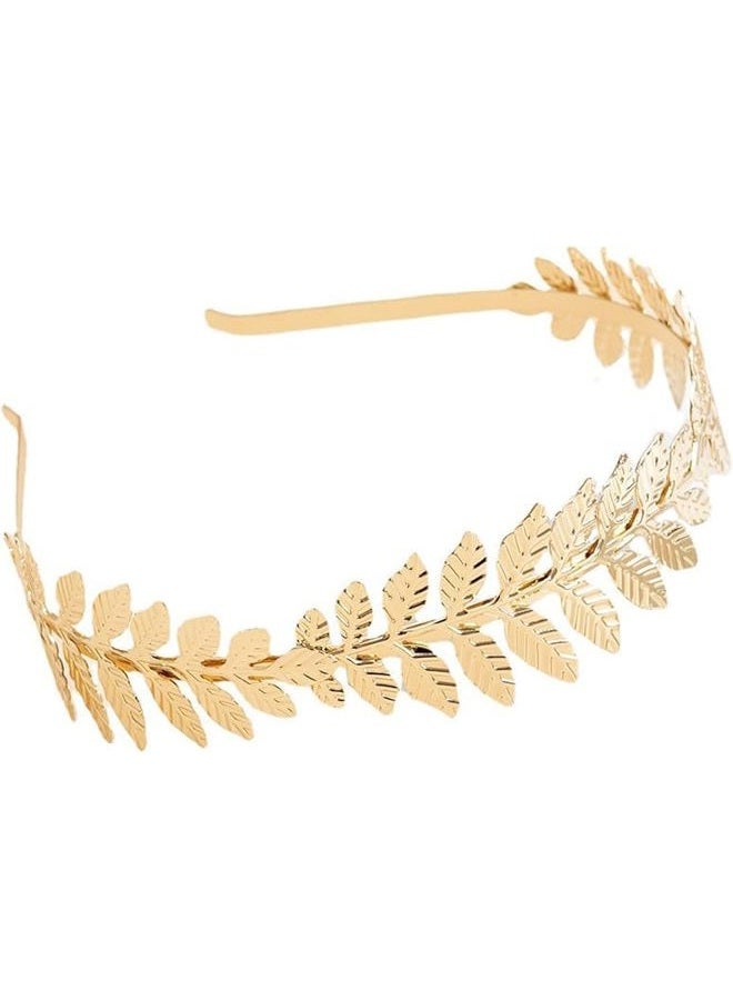 SALOCY Headbands Leaf Branch Bridal Hair Crown Head (Gold) - Image 1