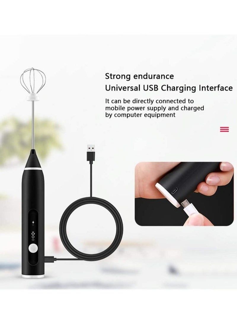 ELTRAZONE خلاط حليب قابل لإعادة الشحن 3 سرعات لصنع الرغوة باليد مع خفاقة من الفولاذ المقاوم للصدأ للقهوة، اللاتيه، الكابتشينو، الشوكولاتة، شاي الحليب، حليب جوز الهند، خلاط مشروبات متين، Lc-Mrkmixer - Image 2