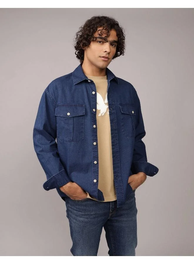 American Eagle AE Relaxed Fit Denim Shirt