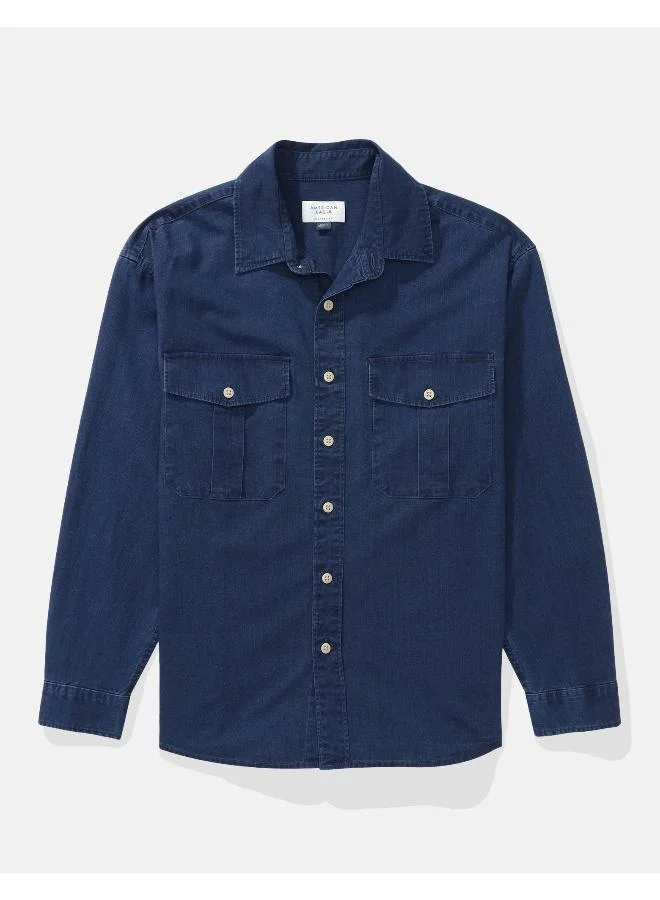 American Eagle AE Relaxed Fit Denim Shirt