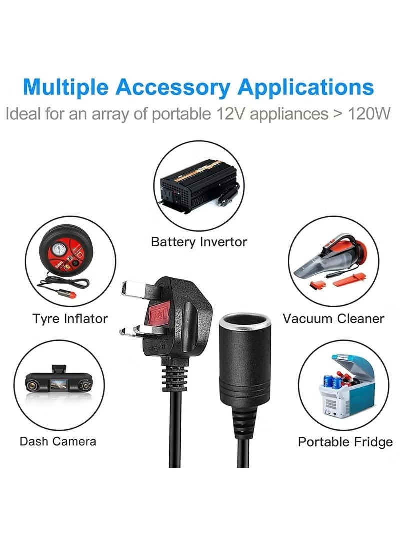 220V to 12V 15A power converter, AC to DC converter, 12v 15A car cigarette lighter socket, AC/DC power adapter, transformer for tire inflator/car refrigerator/car vacuum cleaner - Image 3