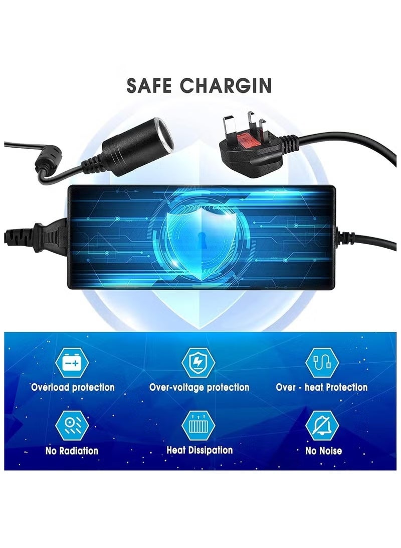 220V to 12V 15A power converter, AC to DC converter, 12v 15A car cigarette lighter socket, AC/DC power adapter, transformer for tire inflator/car refrigerator/car vacuum cleaner - Image 4