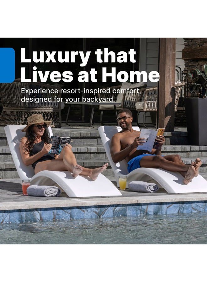 Step2 Vero Pool Lounger, Fade-Resistant, Waterproof Patio Furniture, Pool Lounge Chair for Sun Shelf, Use in Pools with Shelves Up to 9-Inches Deep or Outside Pool Deck, Weighted, White - Image 3