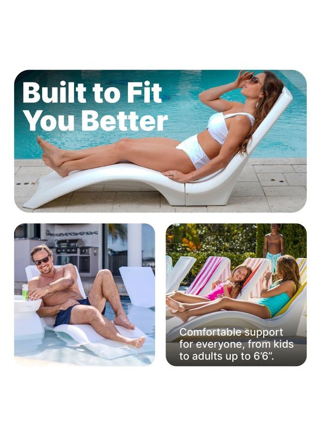 Step2 Vero Pool Lounger, Fade-Resistant, Waterproof Patio Furniture, Pool Lounge Chair for Sun Shelf, Use in Pools with Shelves Up to 9-Inches Deep or Outside Pool Deck, Weighted, White - Image 5