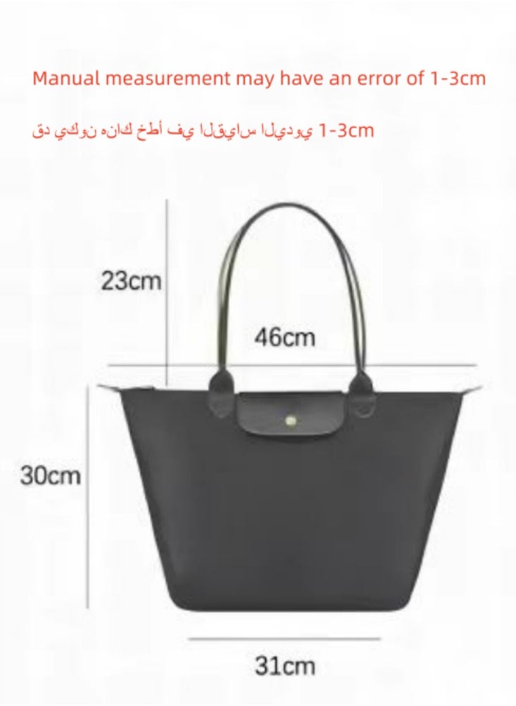 لونج شامب - سيدة حقيبة يد أبيض كتف حقيبة أسلوب كلاسيكيّ - Image 1