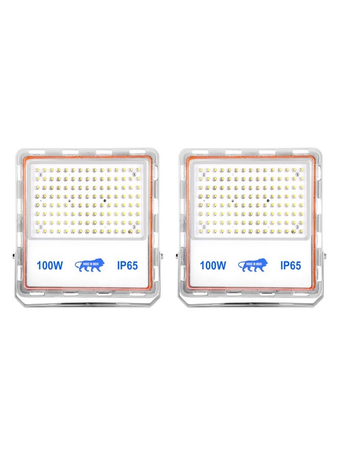 Gesto Gesto 100W Lens Flood Light - Ip66 Waterproof Led Lights with 120 Wide Beam | Halogen Light,Focus Light for Yard,Showroom,Shop, Factory,Garden,Temple,Tent, Warehouse,Playground (Cool White)-Pack of 2  - Image 1