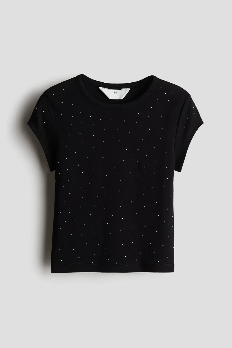 H&M Embellished cotton top