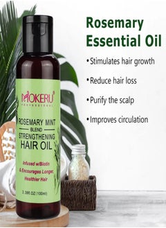 MOKERU 100ml Rosemary Mint Strengthening Hair And Scalp Essential Oil And Shampoo, Strengthens Hair, Moisturize Hair 3.38fl.oz  - Image 2