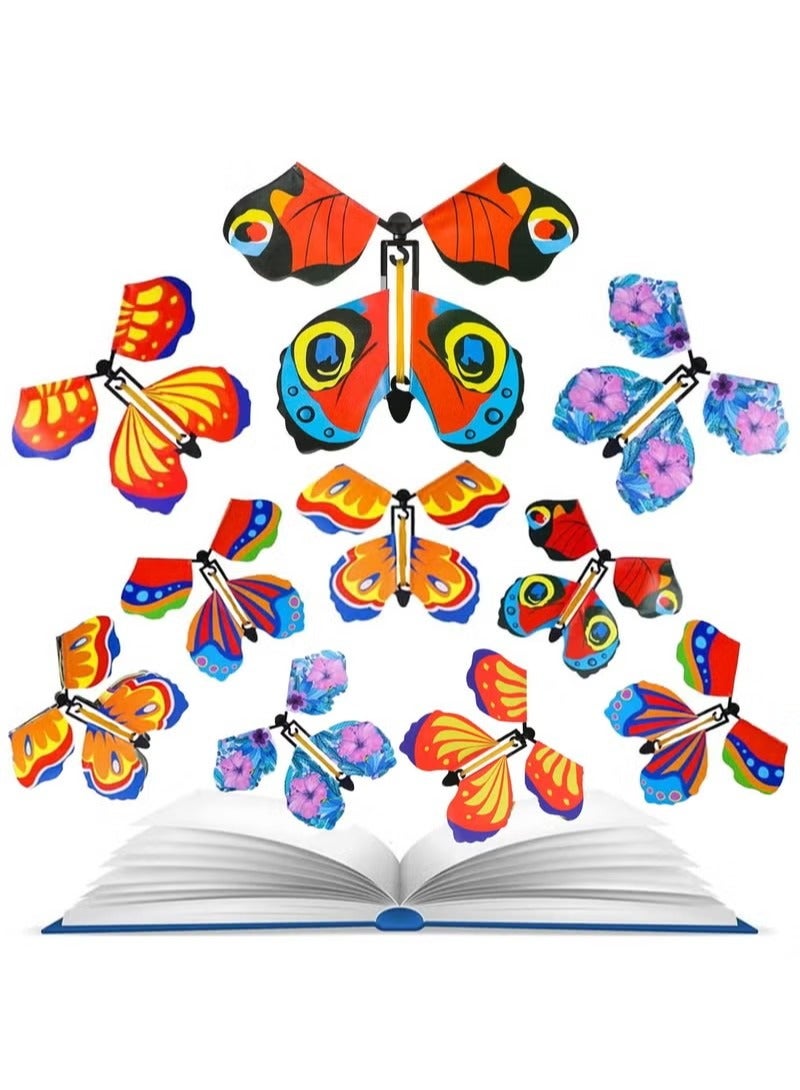 15 Pieces Magic Fairy Flying Butterfly Rubber Band Powered Wind up Butterfly Toy for Surprise Gift or Party Playing, Bookmark andgreeting Card, Clockwork Butterfly Toy(Classic Style) - Image 1