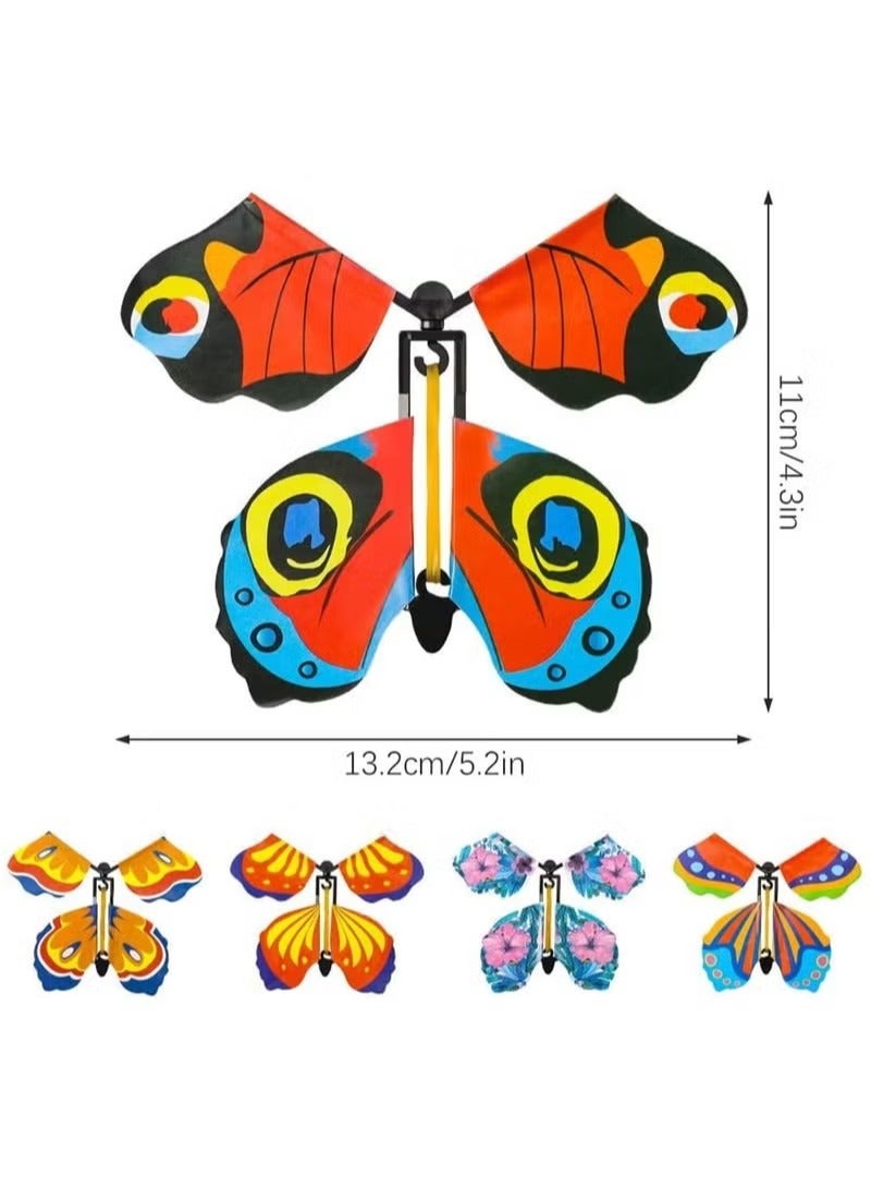 15 Pieces Magic Fairy Flying Butterfly Rubber Band Powered Wind up Butterfly Toy for Surprise Gift or Party Playing, Bookmark andgreeting Card, Clockwork Butterfly Toy(Classic Style) - Image 2
