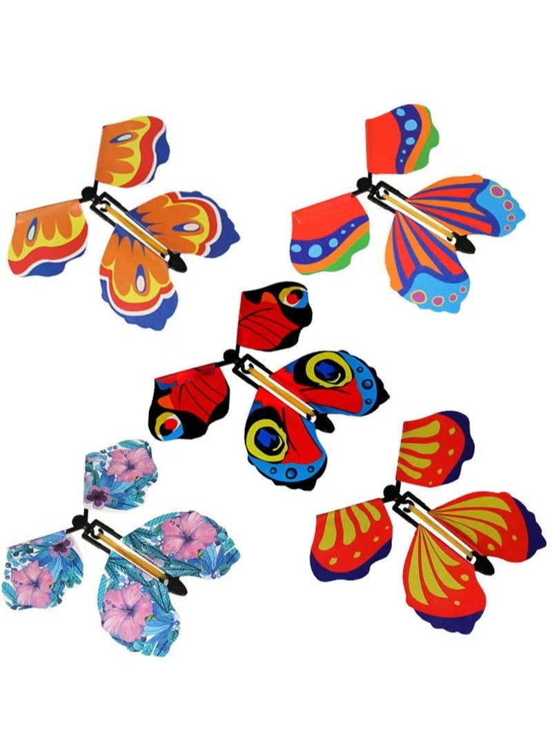 15 Pieces Magic Fairy Flying Butterfly Rubber Band Powered Wind up Butterfly Toy for Surprise Gift or Party Playing, Bookmark andgreeting Card, Clockwork Butterfly Toy(Classic Style) - Image 5