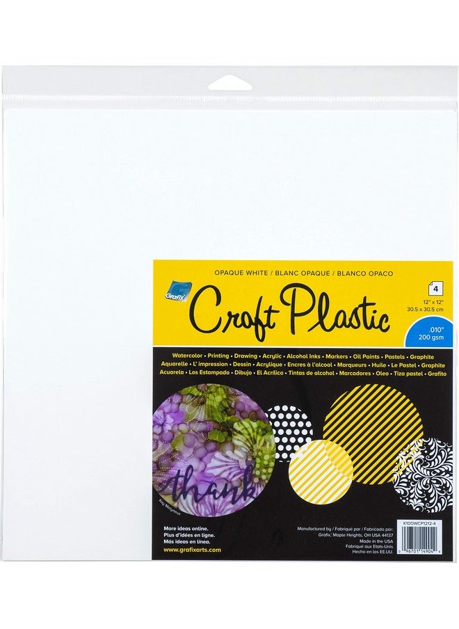 Grafix Craft Plastic Sheets 12X12 4/Pkgopaque White .010 Multi  - Image 1