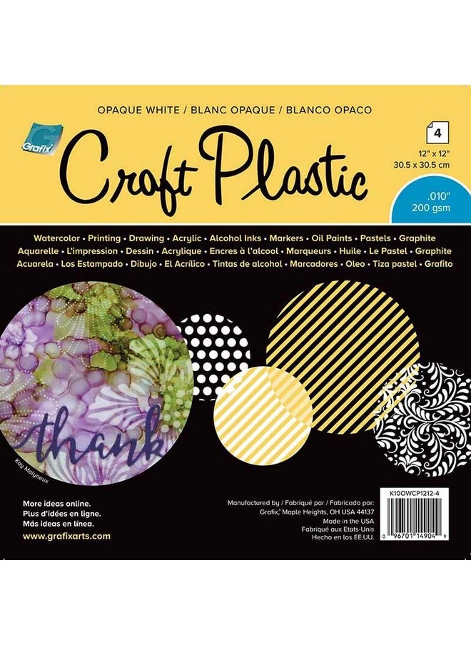 Grafix Craft Plastic Sheets 12X12 4/Pkgopaque White .010 Multi  - Image 2