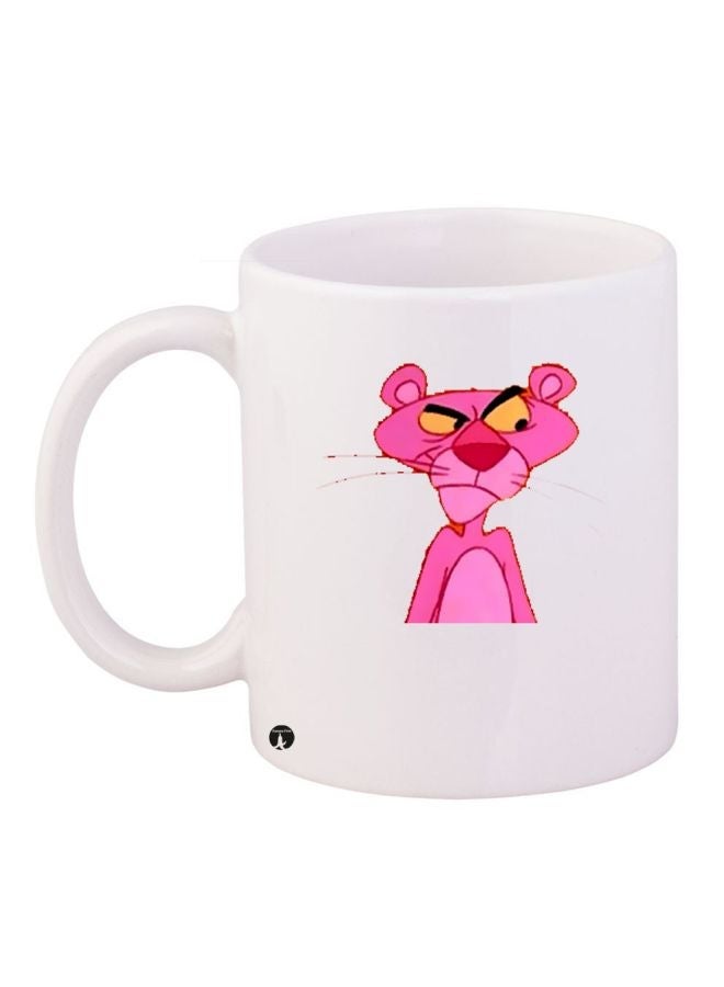Cartoon Printed Coffee Mug White/Pink/Yellow 11ounce