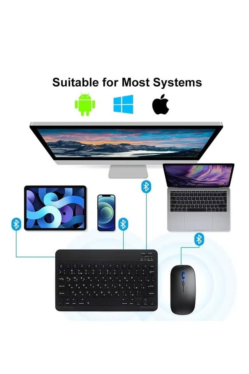 UMIXPRO Ultra Slim Bluetooth Keyboard Portable Mini Wireless Keyboard Rechargeable for Apple iPad iPhone Samsung Tablet Phone Smartphone iOS Android Windows 10 inch - Image 4