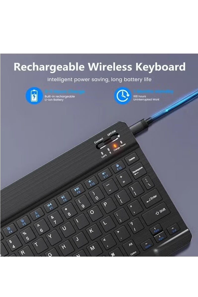 UMIXPRO Ultra Slim Bluetooth Keyboard Portable Mini Wireless Keyboard Rechargeable for Apple iPad iPhone Samsung Tablet Phone Smartphone iOS Android Windows 10 inch - Image 2
