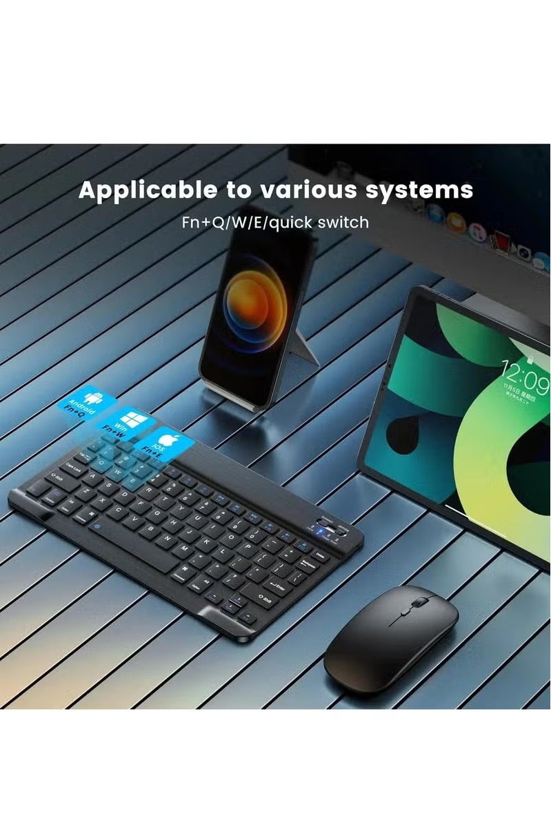 UMIXPRO Ultra Slim Bluetooth Keyboard Portable Mini Wireless Keyboard Rechargeable for Apple iPad iPhone Samsung Tablet Phone Smartphone iOS Android Windows 10 inch - Image 3
