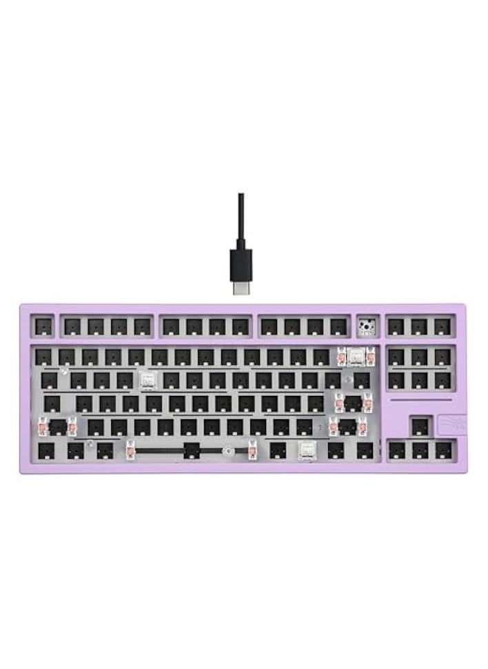 erorex x Feker Galaxy80 Gaming Keyboard Kit, Aluminum Alloy Wired Mechanical Keyboard, Gasket-mounted Custom Barebones Kit, Hot Swappable, NKRO RGB Keyboard Kit for Win/Mac/Linux (Purple, Kit)  - Image 1