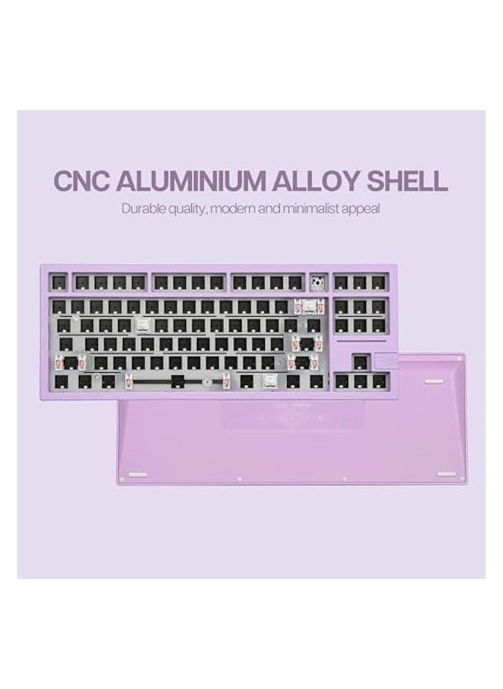 erorex x Feker Galaxy80 Gaming Keyboard Kit, Aluminum Alloy Wired Mechanical Keyboard, Gasket-mounted Custom Barebones Kit, Hot Swappable, NKRO RGB Keyboard Kit for Win/Mac/Linux (Purple, Kit)  - Image 4