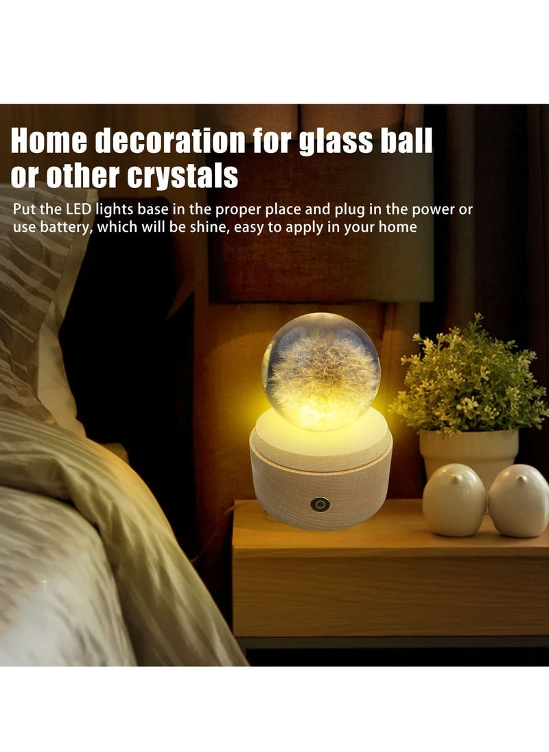 SYOSI - SYOSI, Wood LED Display Base, Rotating Round Wooden Lighted Display Base Stand with 8 Lighting Modes - Image 1