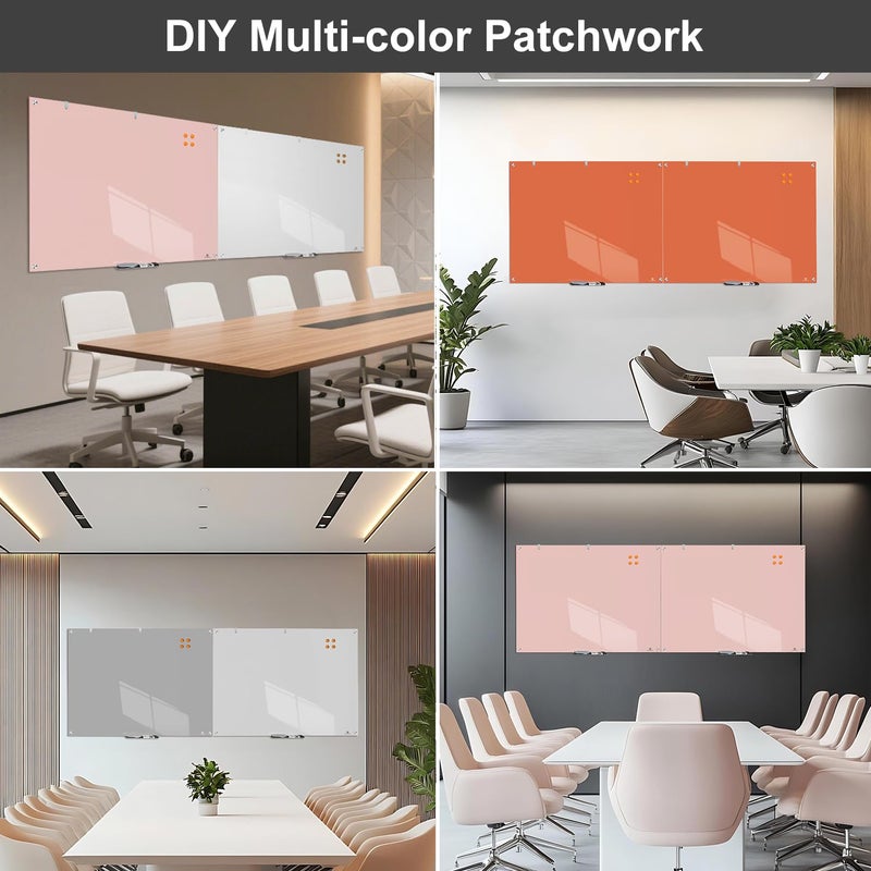 TSJ OFFICE Glass Dry-Erase Board - 36 x 24 Inches Wall Mounted Whiteboard with Magnetism, Large Frameless Glass White Board for Office, Home & School - Image 2