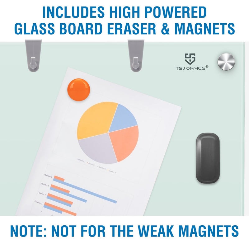 TSJ OFFICE Glass Dry-Erase Board - 36 x 24 Inches Wall Mounted Whiteboard with Magnetism, Large Frameless Glass White Board for Office, Home & School - Image 5