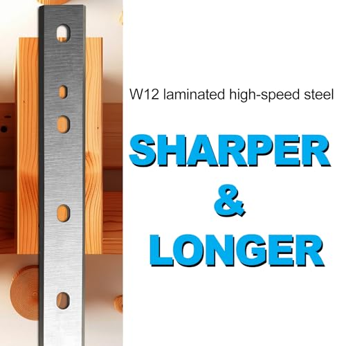 Asieg Tool HSS Planer Blades Knives for DeWalt DW734 7342 Thickness Planers with 12.5 inch Replacement Heat Treated Double edge 1 Set (3 pcs) - Image 5