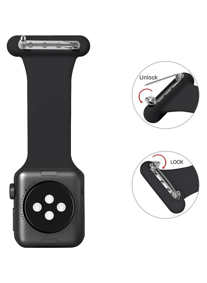 ساعة أبل iWatch سلسلة SE 9 8 7 6 5 4 3 2 1 (38 مم / 40 مم / 41 مم) حزام مخصص للممرضات والقابلات والأطباء والعاملين في الرعاية الصحية والمسعفين والمتنزهين، دبابيس سيليكون ناعمة لساعات iWatch - Image 2