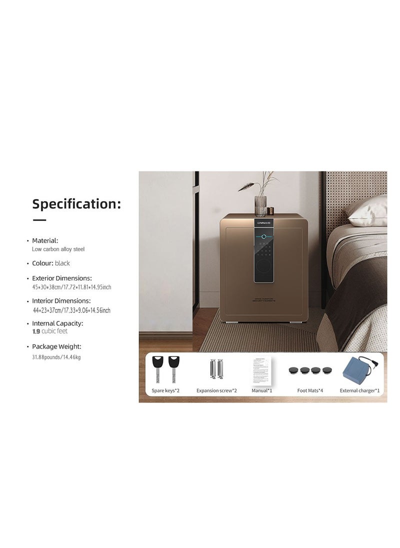 Cool Baby Style - COOLBABY Deluxe Biometric Fingerprint Safe, Home Security Safe Box with Digital Touch Screen Keypad, Storage Documents Jewelry Valuables-Black-45CM - Image 1
