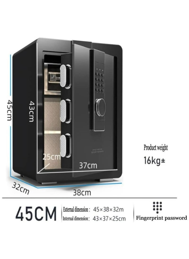 Cool Baby Style - COOLBABY Deluxe Biometric Fingerprint Safe, Home Security Safe Box with Digital Touch Screen Keypad, Storage Documents Jewelry Valuables-Black-45CM - Image 1