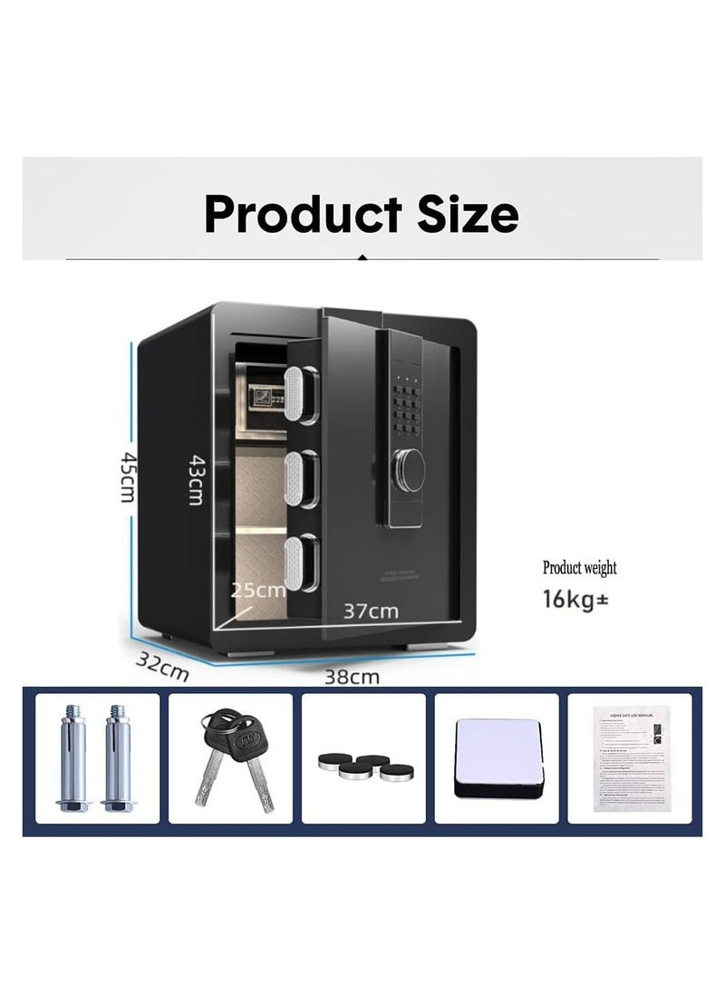 Cool Baby Style - COOLBABY Deluxe Biometric Fingerprint Safe, Home Security Safe Box with Digital Touch Screen Keypad, Storage Documents Jewelry Valuables-Black-45CM - Image 1