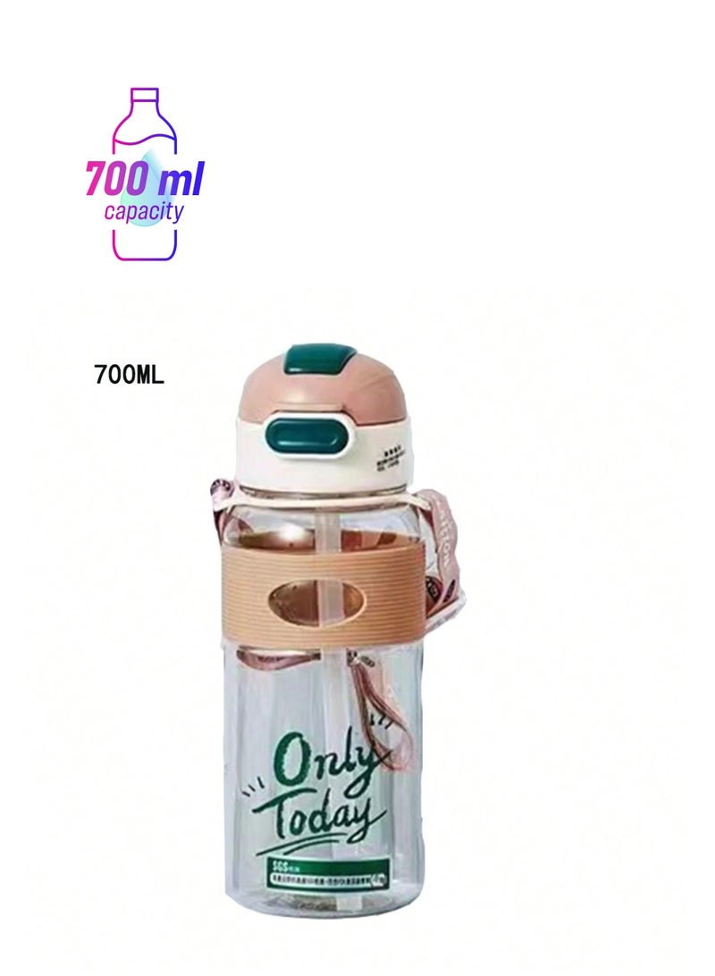 Kids Water Bottle with Straw – 700ML, BPA Free, Leakproof – Flip Lid, Easy Sip Straw, Portable with Strap – Durable Water Bottle for Boys & Girls – Ideal for School, Sports, and Travel - Image 1