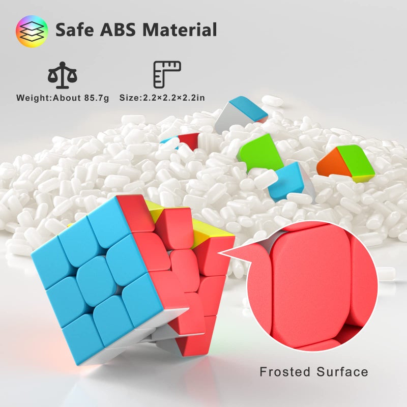 VDEALEN Full Size 3x3x3 Speed Cube Set, 2.2in Puzzle Party Favors Toy Stickerless Magic Cube Set, School Classroom Prize for Students, Birthday Party Stocking Stuffers Gifts for Kids Teens Adults(10 Pack) - Image 2