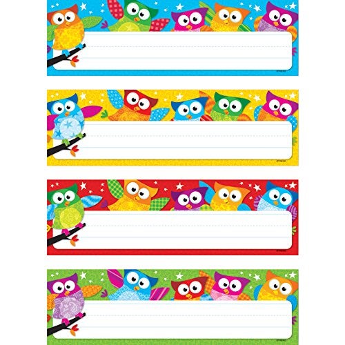 Trend Enterprises TREND Owl-Stars! Desk Toppers Name Plates Variety Pack, 2-7/8" x 9-1/2", 32 Count - Image 1