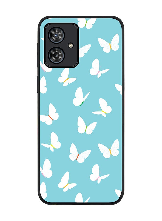 Stylizedd Rugged Black edge case for Motorola Moto G54 / Motorola Moto G54 Power / Motorola Moto G64 5G, Slim fit Flexible Thin Cover - Fluttering Butterfly - Image 1