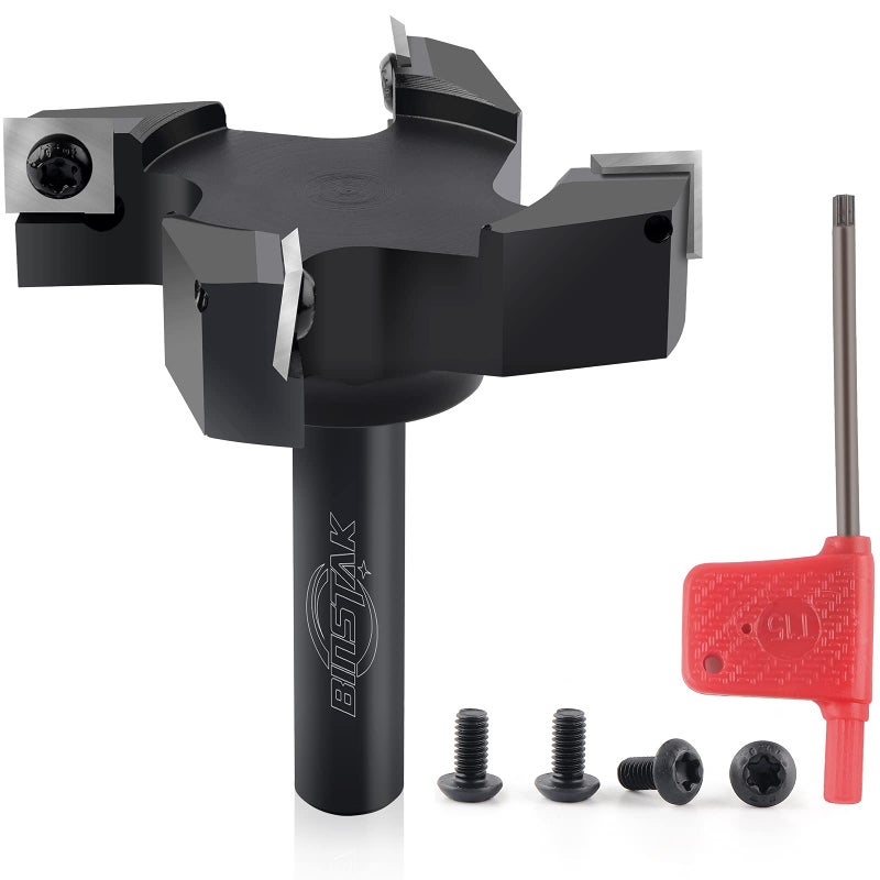 BINSTAK Cnc Spoilboard Surfacing Router Bit  1/2"" Shank 3"" Cutting Diameter  Carbide Insert Slab Flattening Router Bit Planing Bit Wood Planer Bit Woodworking Tools By Binstak - Image 1