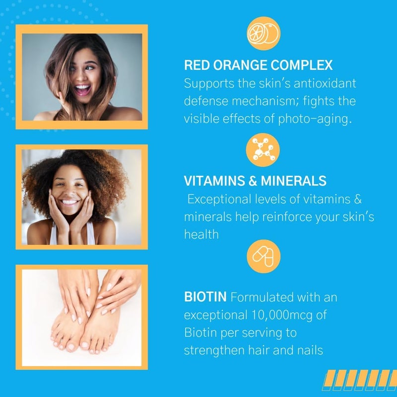 Consult Beaute استشاري الصحة بيوتي كابس برو 10500 ملغ بيوتين كولاجين MSM مكمل غذائي مختبر سريرياً يدعم نمو الشعر الصحي والبشرة والأظافر صنع في الولايات المتحدة 180 كبسولة - Image 4