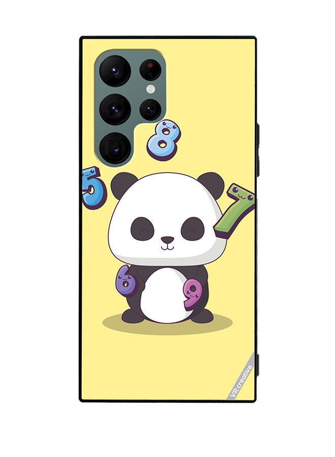 VR CREATIVE Protective Case Cover For Samsung Galaxy S22 Ultra 5G Panda With 56789 Numbers Design Multicolour - Image 1