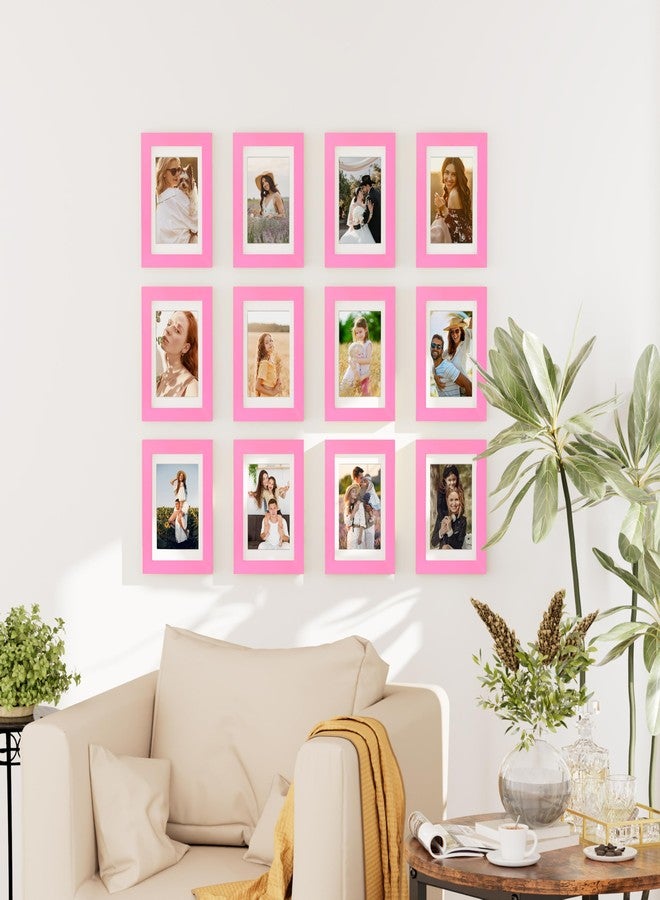 decorUhome 4x6 Picture Frame Set of 10, Display Photos 3.5x5 with Mat or 4x6 Unmatted for Picture Frames Collage Wall Decor, Pink - Image 2