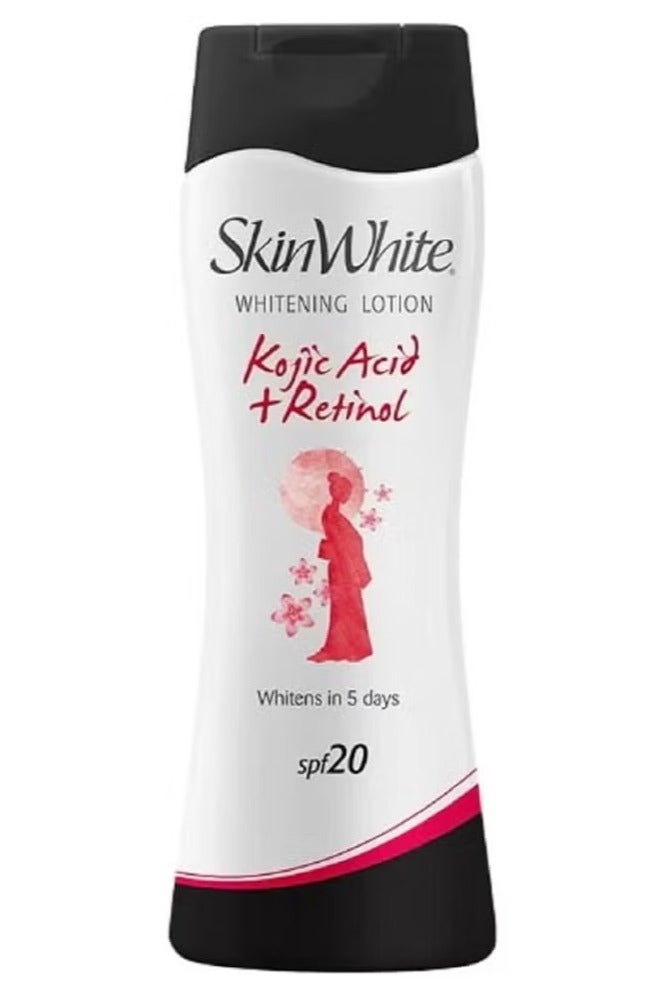 سكين وايت لوشن تبييض البشرة بحمض الكوجيك + الريتينول بعامل حماية من الشمس 20 ، 200 مل