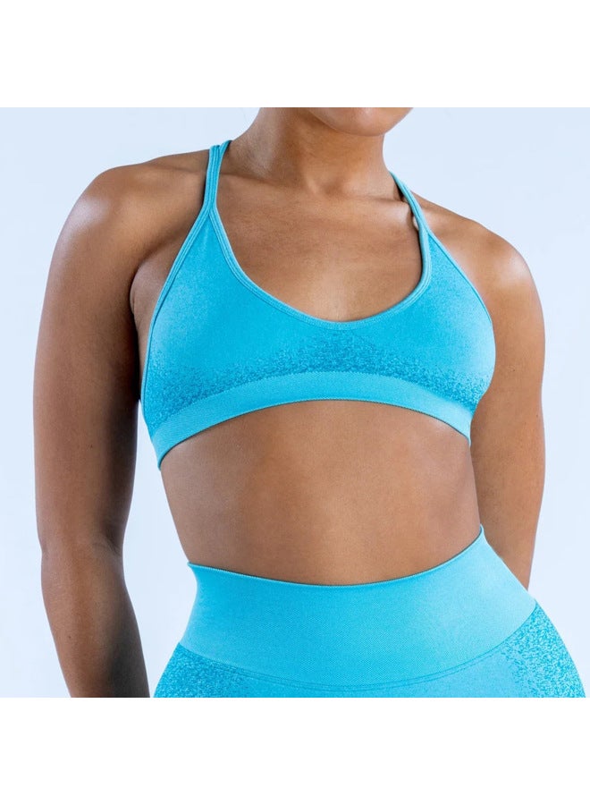 Tight Seamless Back Yoga Bra High Elastic Jacquard Outer Wear Fitness Bra Sports Bra