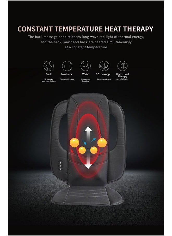 ARES Foldable iCozy Cushion Shiatsu Back Massager Heat Therapy, Black  - Image 3