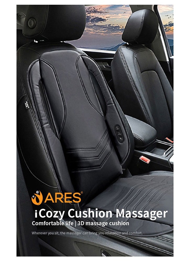 ARES Foldable iCozy Cushion Shiatsu Back Massager Heat Therapy, Black  - Image 4