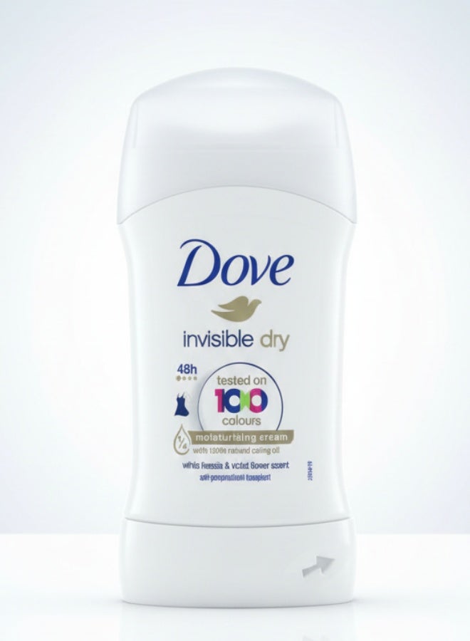 Dove Invisible Dry Solid Antiperspirant Deo Stick White 40 g Long Lasting Freshness Sweat Protection Gentle Skin Care