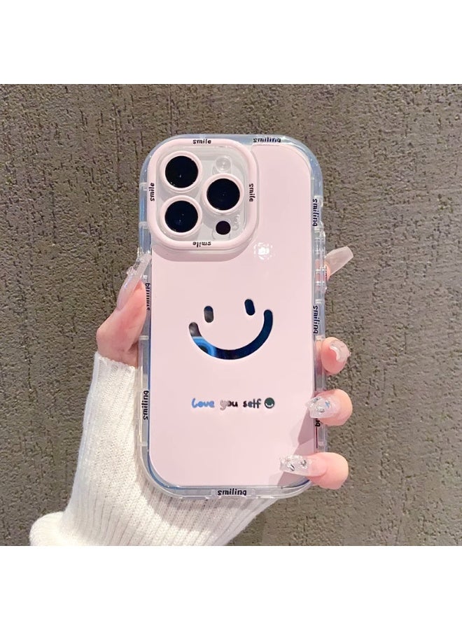 NIBEMINENT Healing Smile Protective TPU Case Cover For iPhone 16 Pro Max, Pink - Image 1