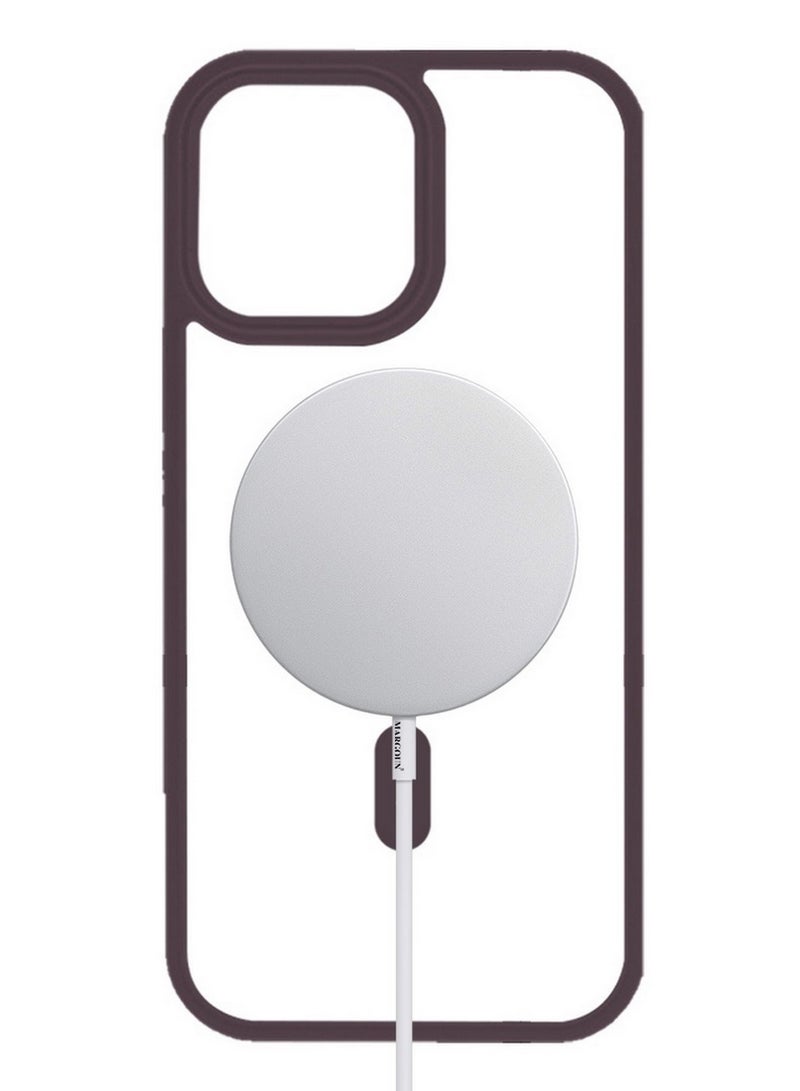 CATANES Magnetic Slim Protective Case for iPhone 15 Pro - with Wireless Charging Support - Marlot - Image 5