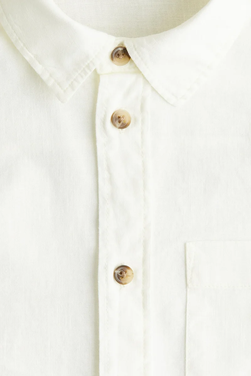 اتش اند ام Linen-blend shirt